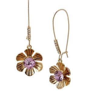 Betsey Johnson Flower Dangle Earrings
